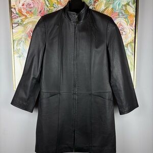 Bernardo Women’s Genuine Leather Long Coat – Size PM